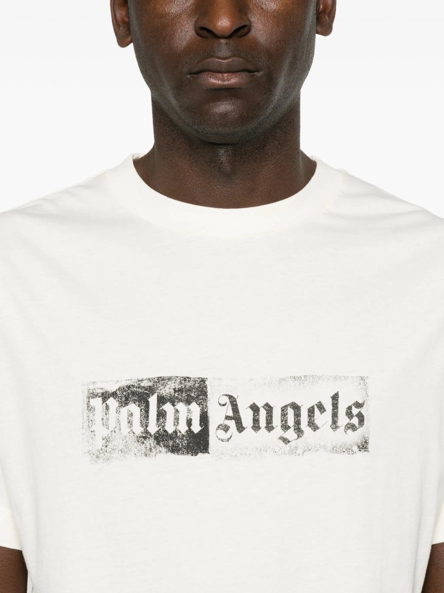 Tricou Palm Angels alb din bumbac - Img 5