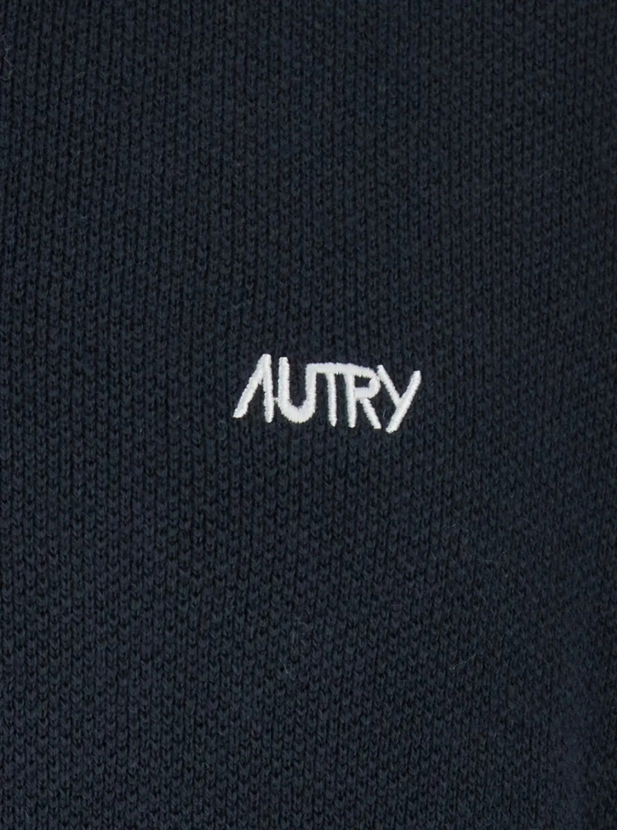 Tricou polo AUTRY albastru din lana si bumbac - Img 3