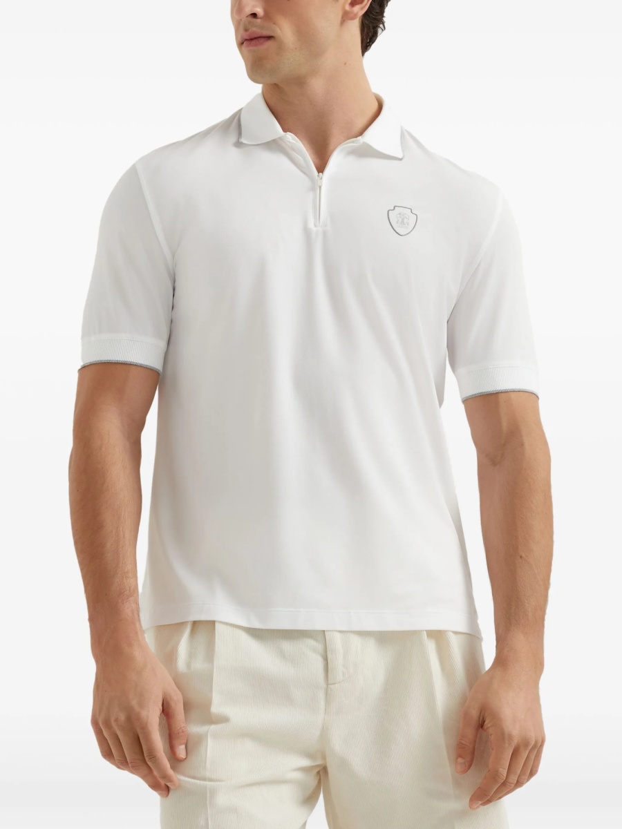 Tricou Polo Brunello Cucinelli alb - Img 3