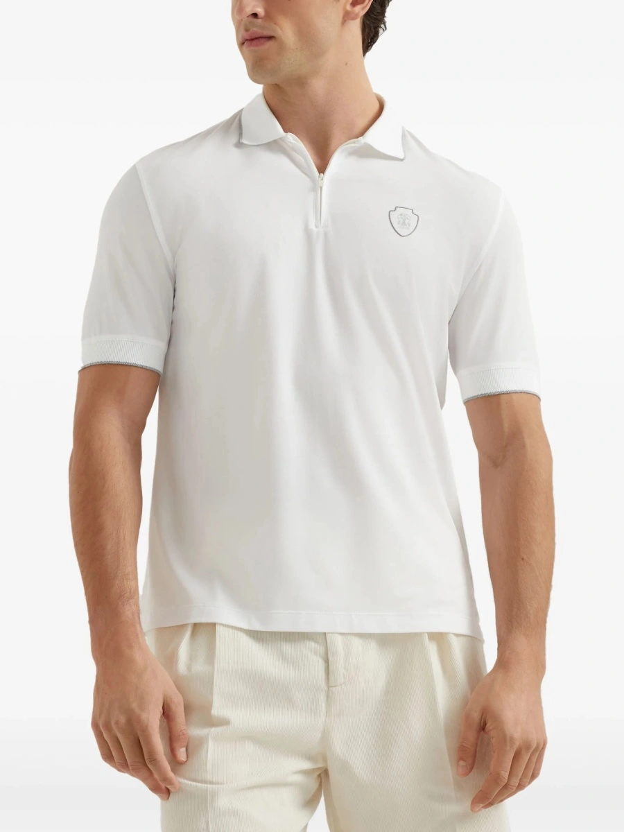 Tricou Polo Brunello Cucinelli alb - Img 3
