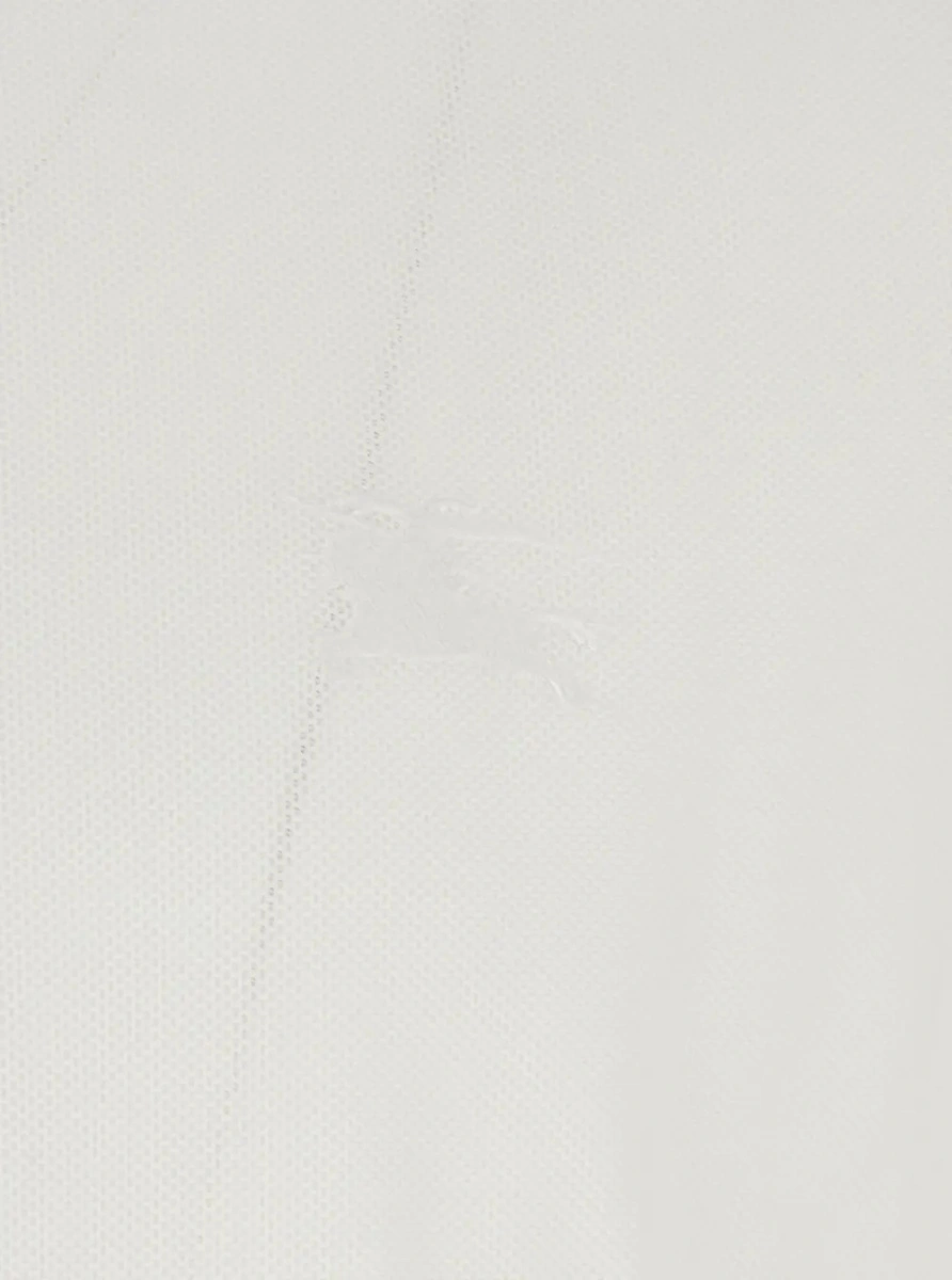 Tricou polo Burberry alb din bumbac 'Eddie' - Img 3
