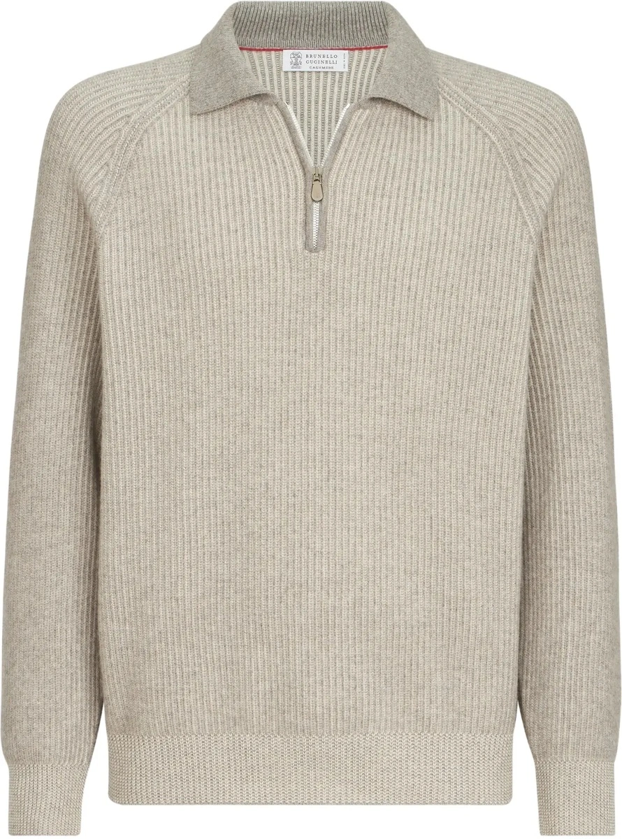 Tricou Polo Cashmere Milano Stitch Polo Sweater with zip - Img 6