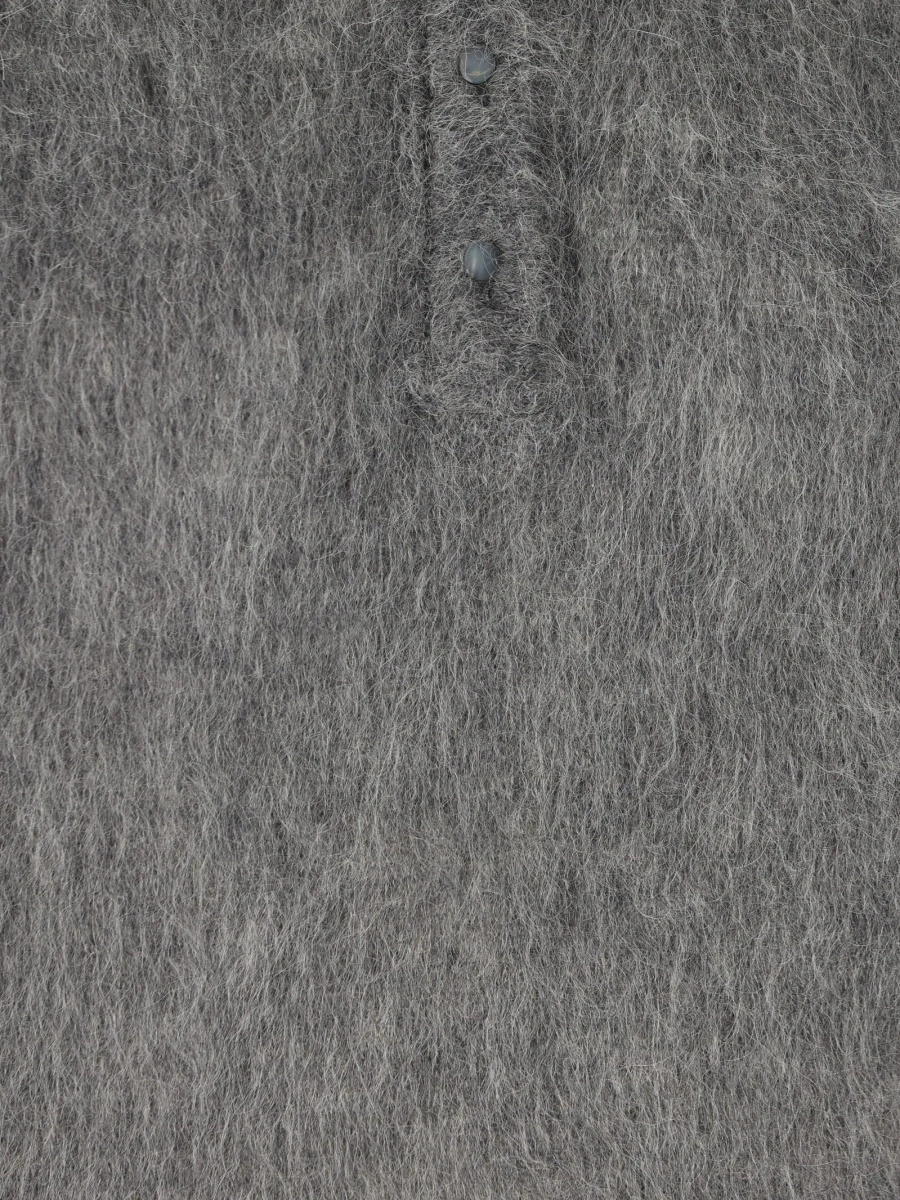 Tricou Polo Chloe gri din poliamida si lana alpaca - Img 2
