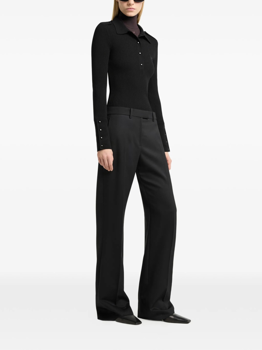 Tricou Polo COURRÈGES negru din vascoza si polyester - Img 3