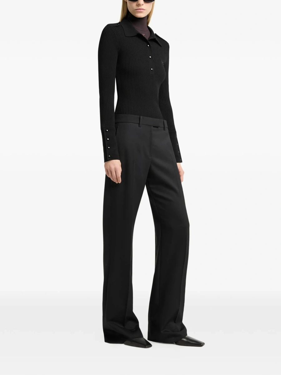 Tricou Polo COURRÈGES negru din vascoza si polyester - Img 3
