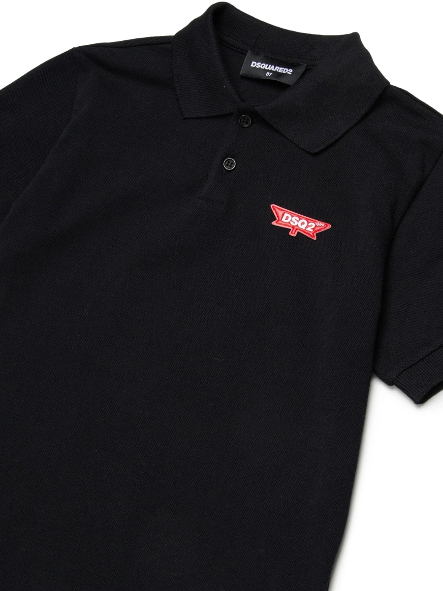 Tricou Polo DSQUARED2 negru din bumbac - Img 3