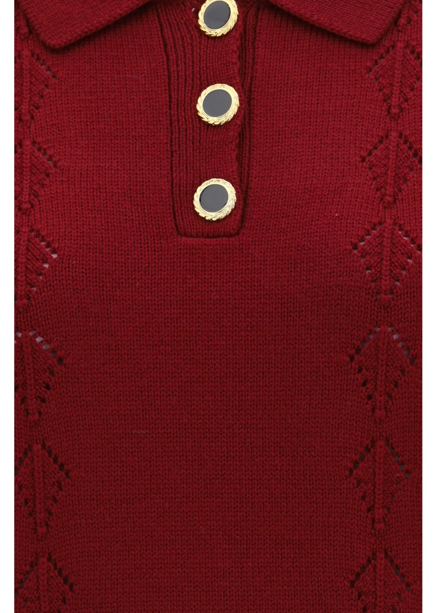 Tricou Polo Merino wool Polo Shirt with buttons - Img 3