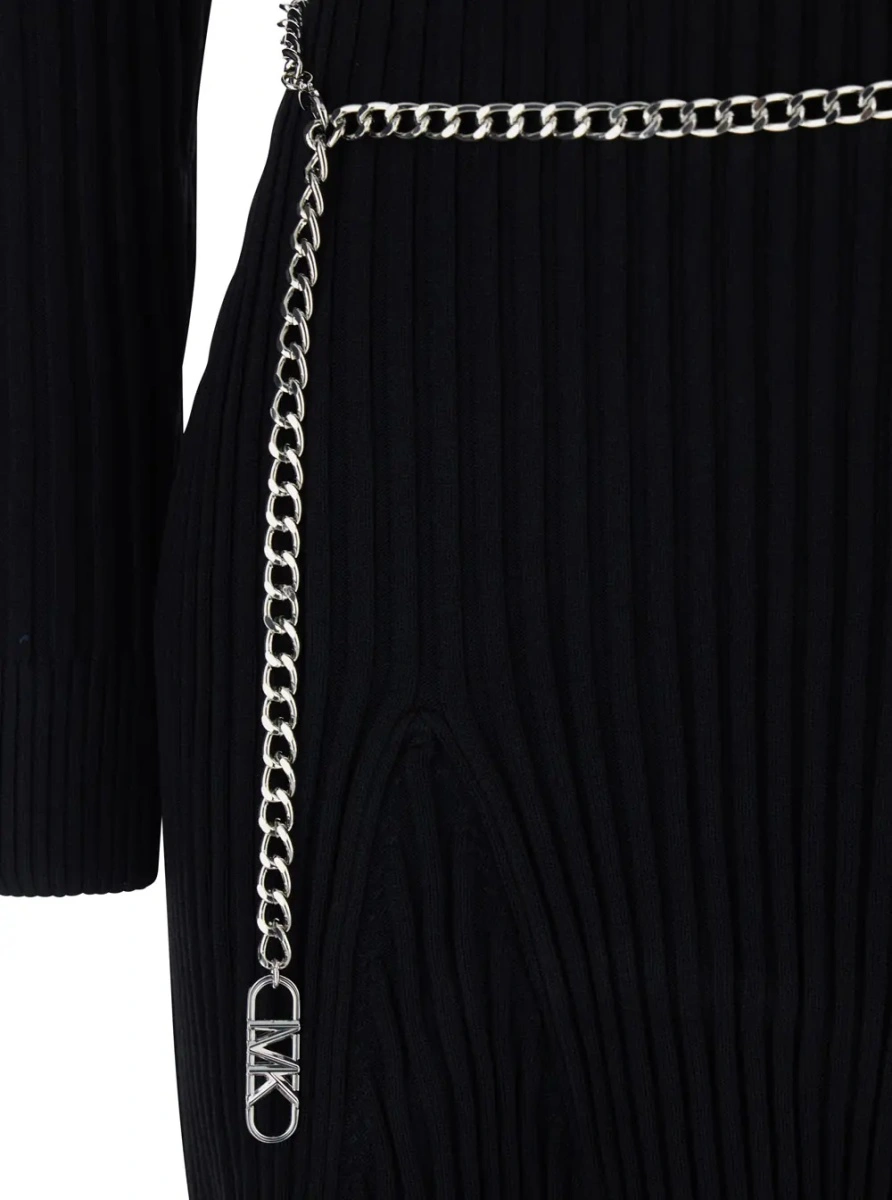Tricou polo Michael Kors negru din vascoza - Img 3
