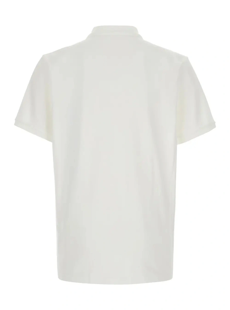 Tricou polo Moncler alb din bumbac - Img 2