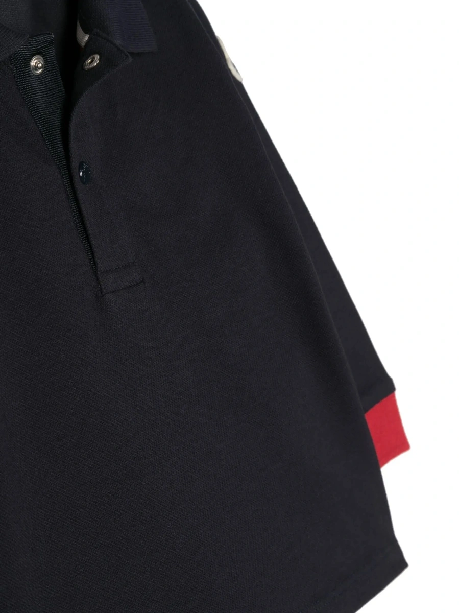 Tricou polo Moncler albastru din bumbac - Img 5