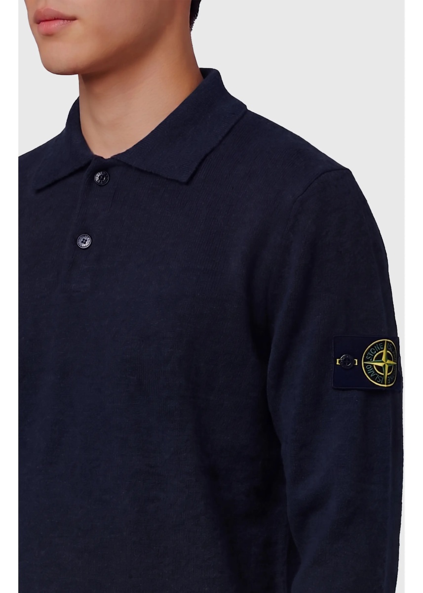 Tricou Polo Navy Rws Virgin Wool Polo Shirt - Img 3