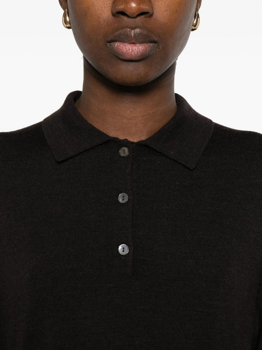 Tricou polo P.A.R.O.S.H. maro din lana - Img 7