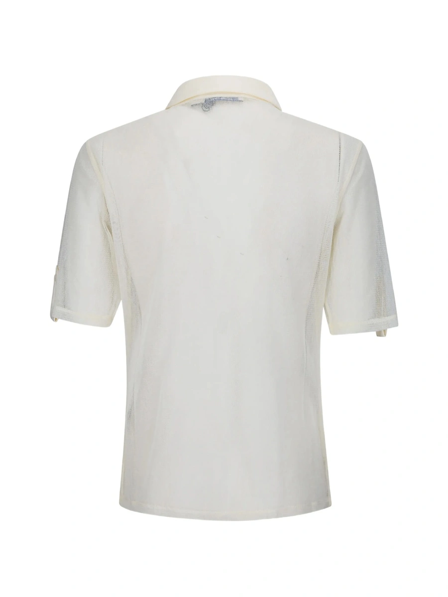 Tricou Polo PALOMA WOOL alb din nylon si bumbac - Img 2