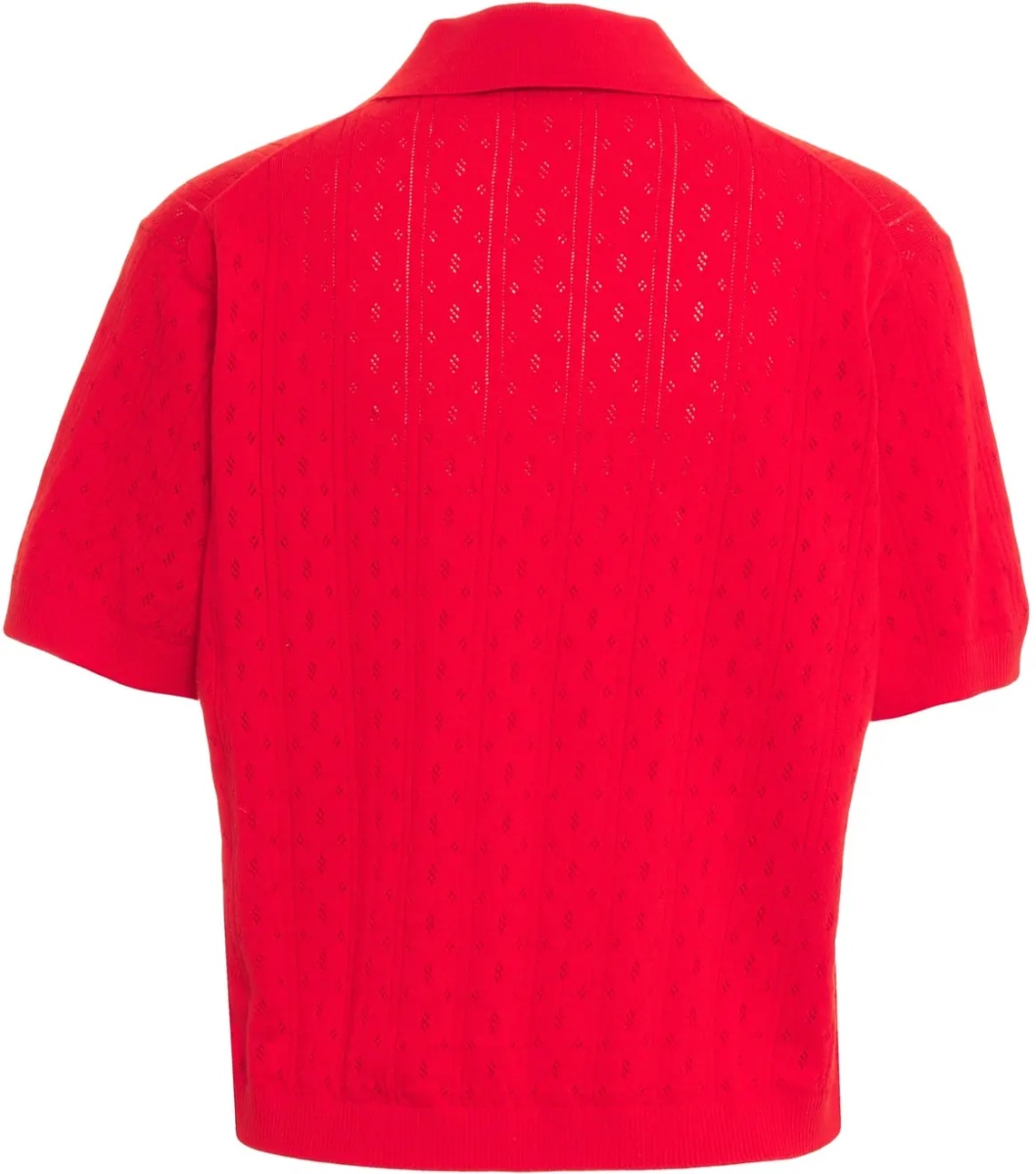 Tricou Polo Pointelle knit polo shirt - Img 3