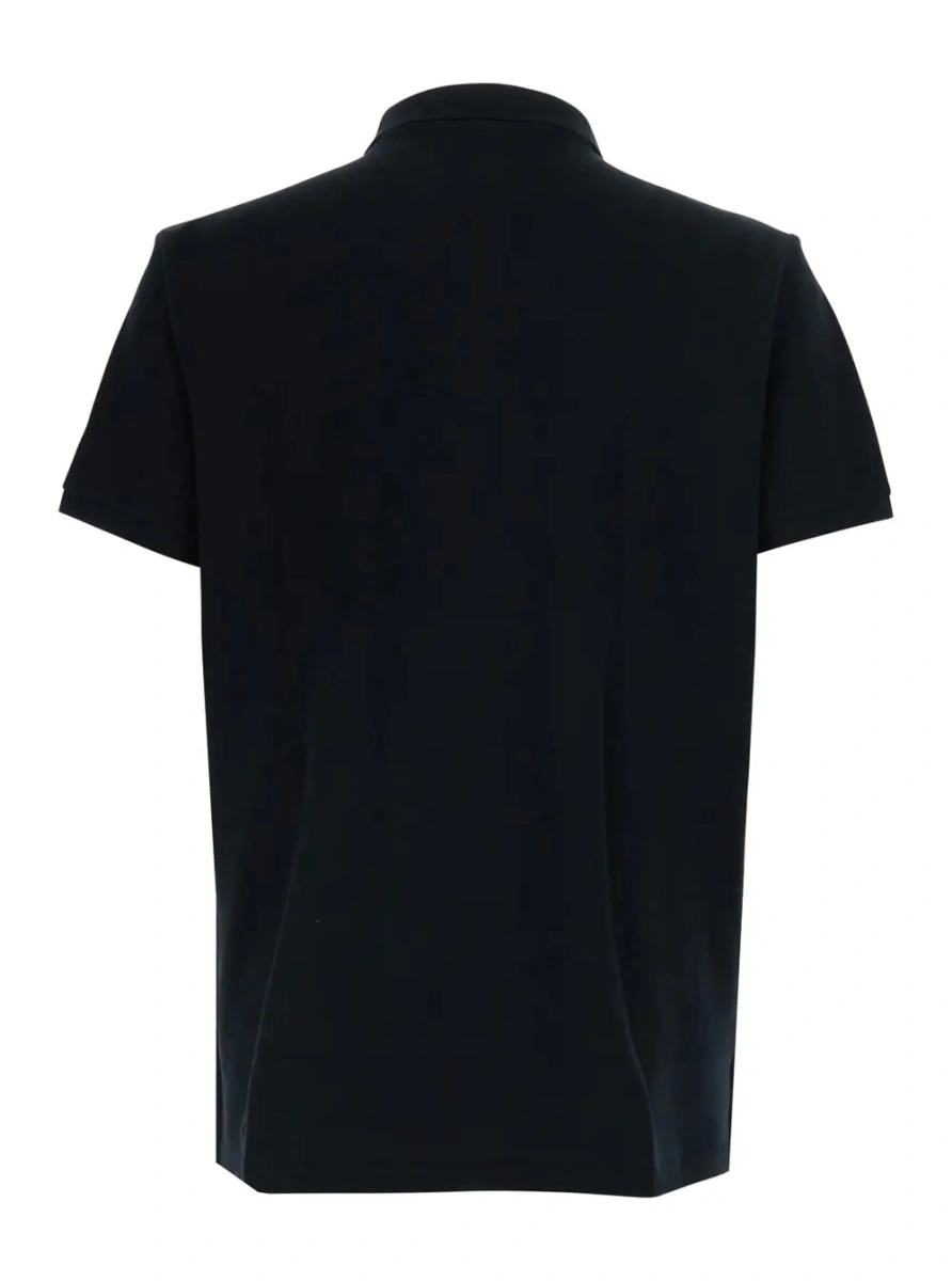 Tricou polo Ralph Lauren negru din bumbac 'Custom Fit' - Img 2