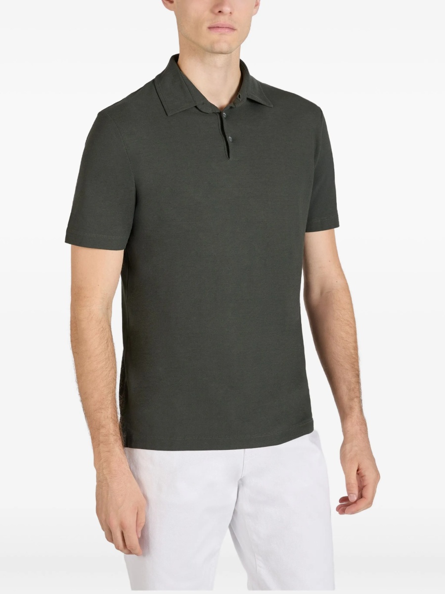 Tricou Polo SLOWEAR ZANONE verde din bumbac - Img 3