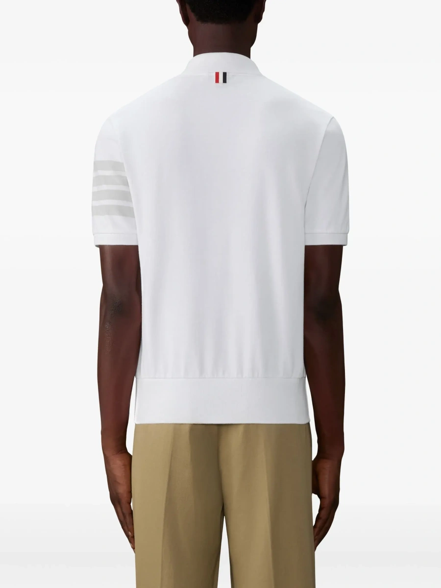 Tricou polo Thom Browne alb din bumbac - Img 6
