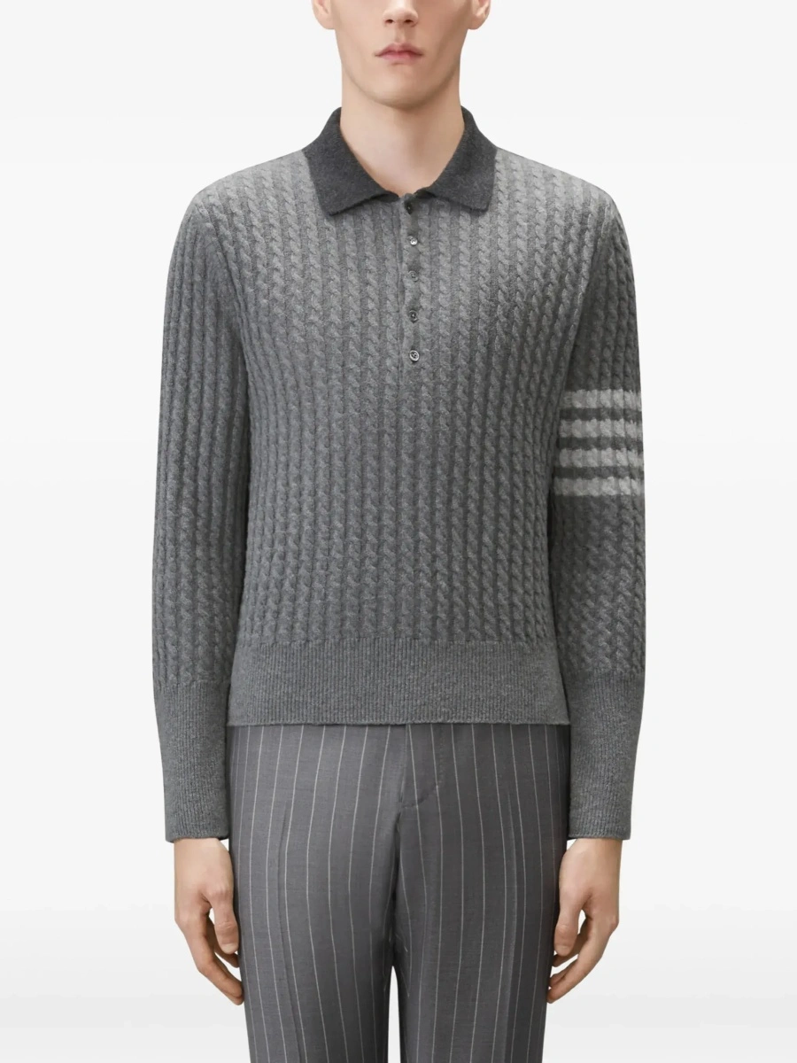 Tricou polo Thom Browne gri - Img 5