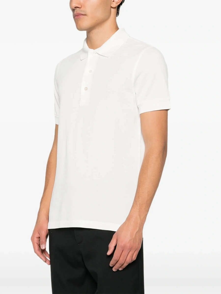 Tricou polo Tom Ford alb din bumbac - Img 5