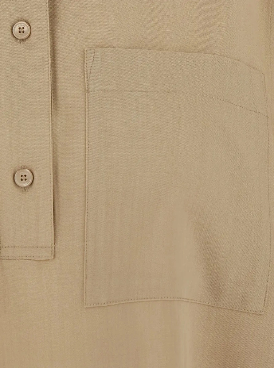 Tricou polo TOTEME bej din lana - Img 3