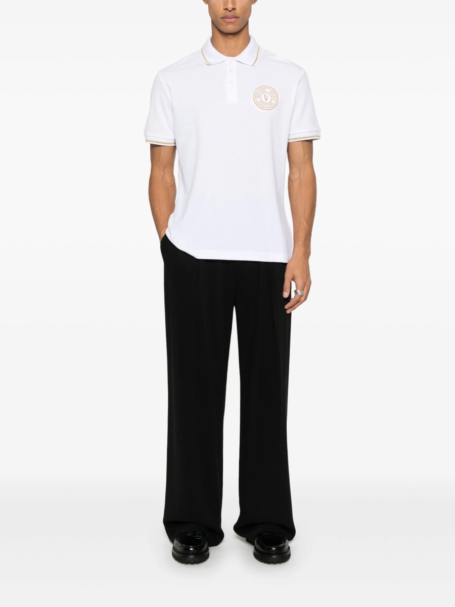 Tricou Polo Versace Jeans Couture alb - Img 2