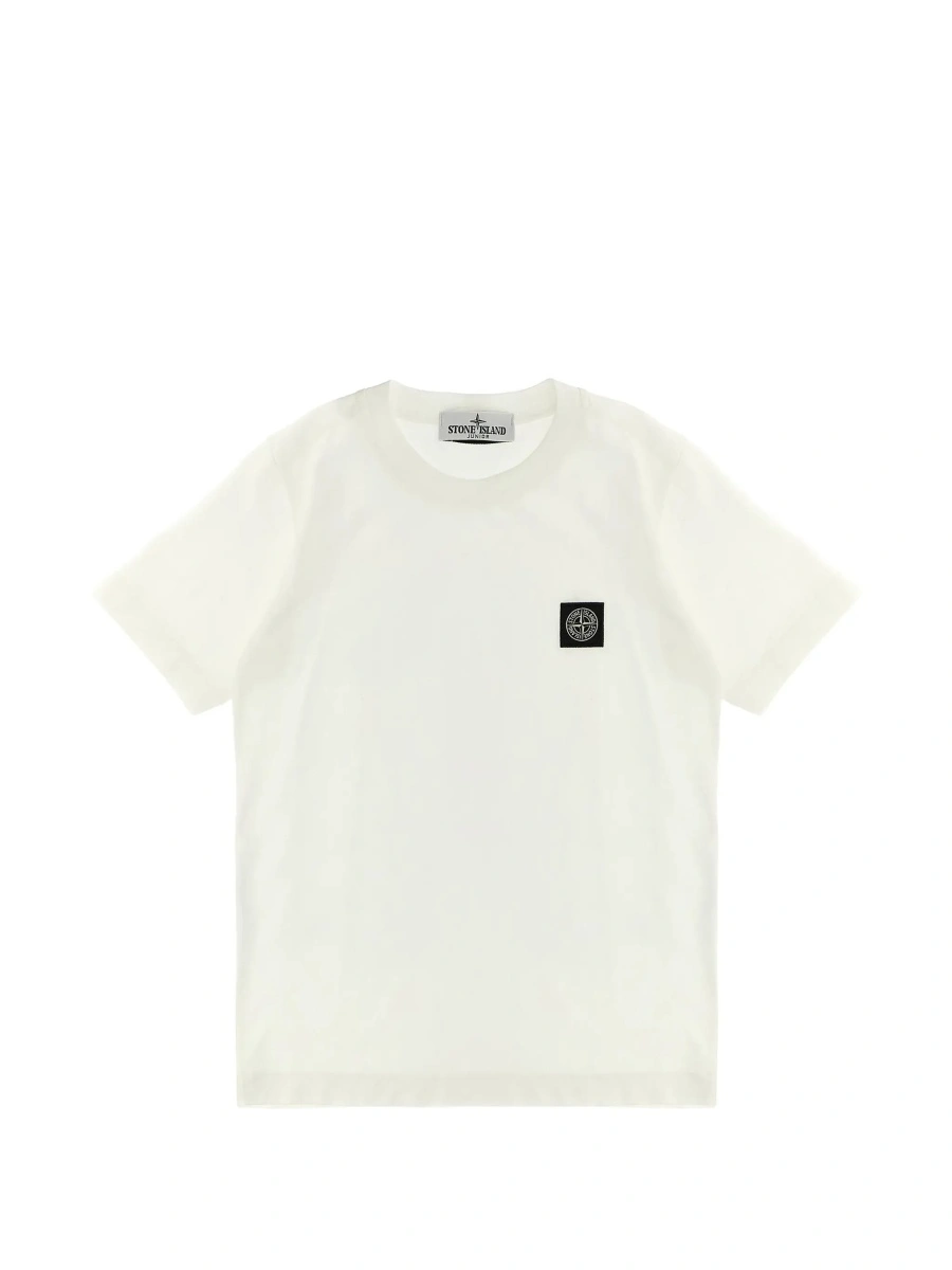 Tricou Stone Island alb din bumbac - Img 6