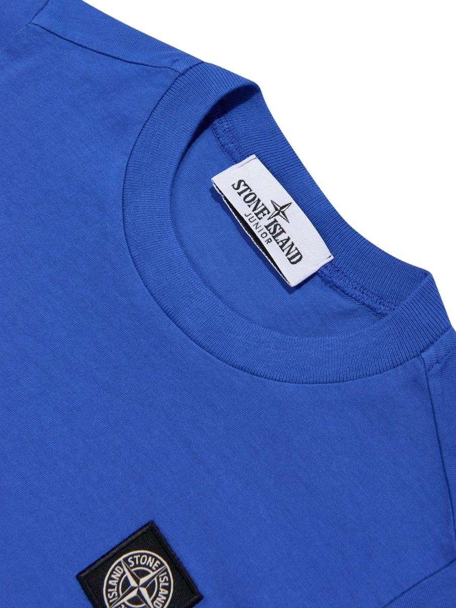 Tricou Stone Island albastru din bumbac - Img 5