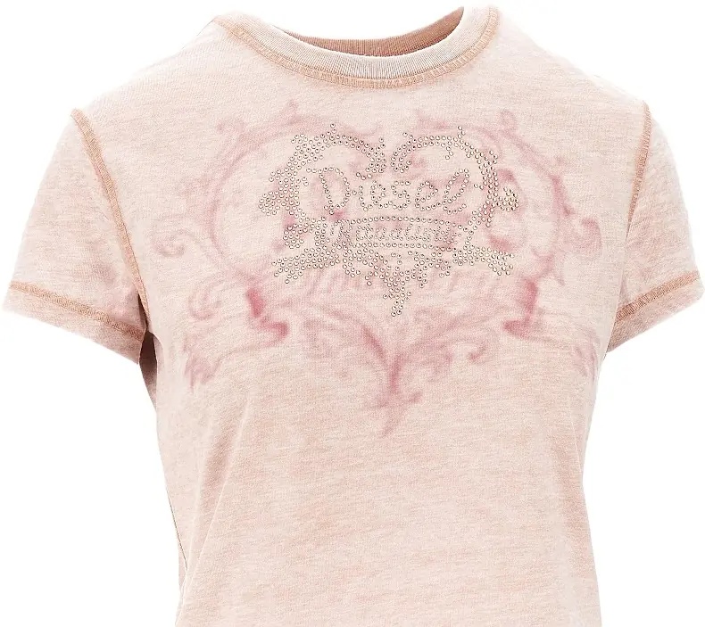 Tricou Strass-embellished burnout-effect T-shirt - Img 2