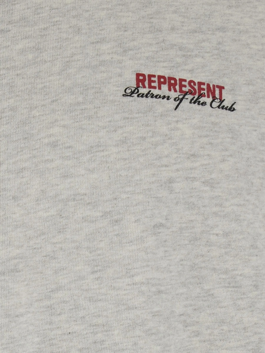 Tricou T-Shirt "Patron of the Club" Gray with Front and Back Logo Print in Men's Cotton - Img 5
