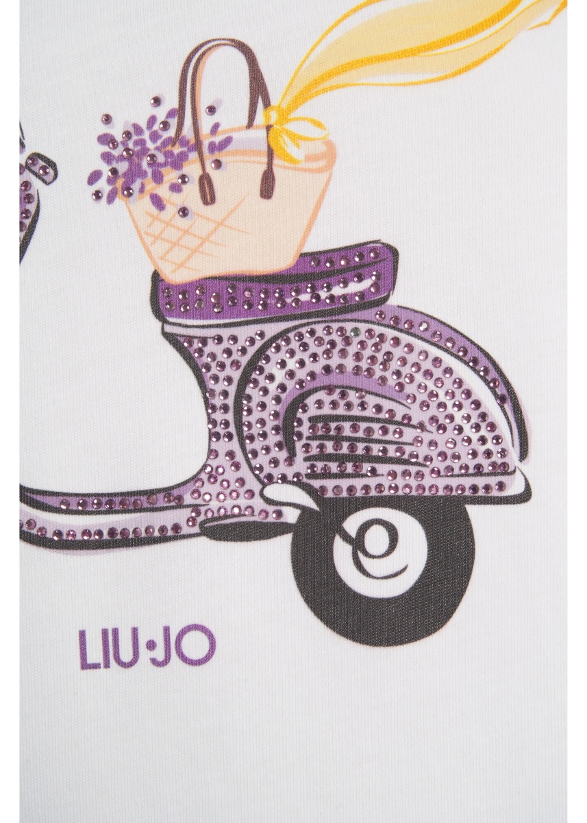 Tricou T-shirt with print and rhinestones - Img 4