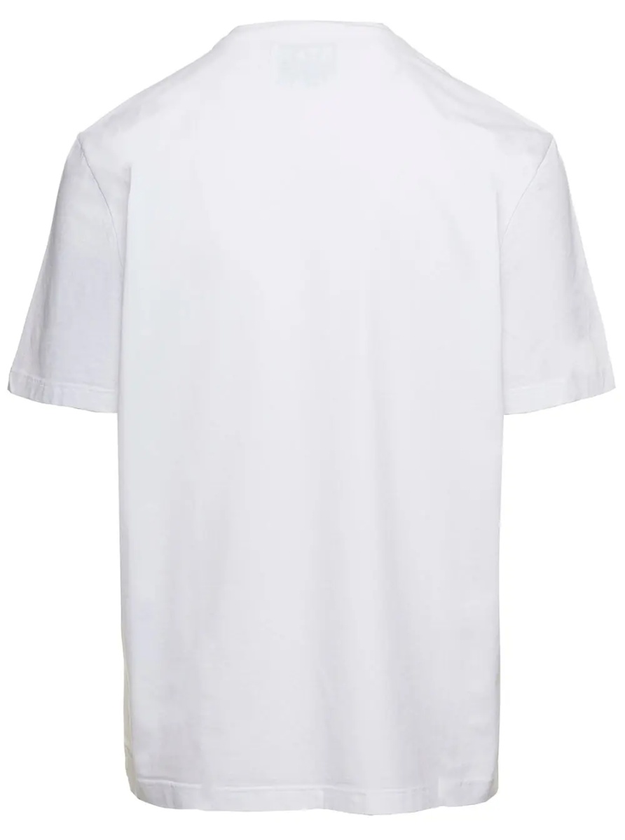 Tricou T-Shirt with Round Neck and One Star Logo Print on the Front in White Cotton for Men - Img 2
