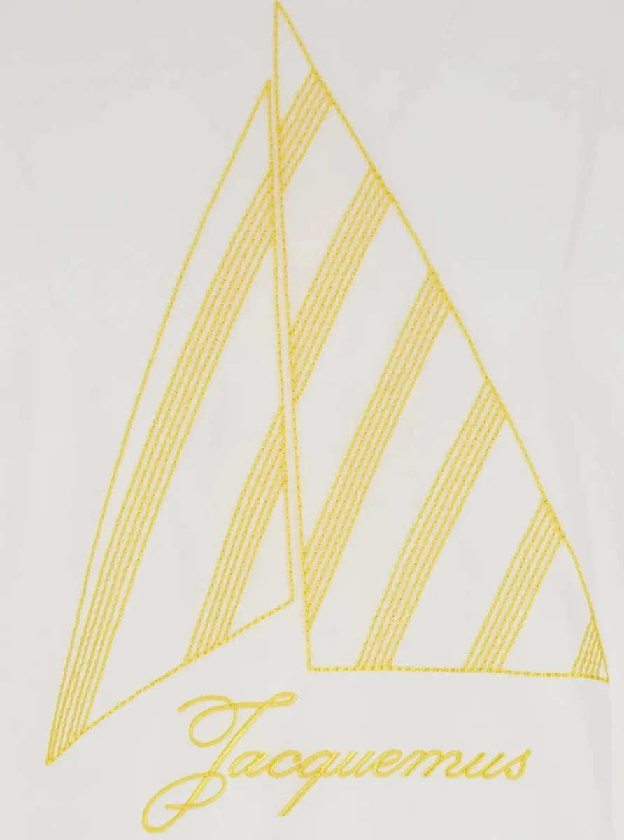 Tricou The 'Voilier' White T-Shirt with Sailboat Embroidery and Logo Lettering on the Front in Cotton for Men - Img 3