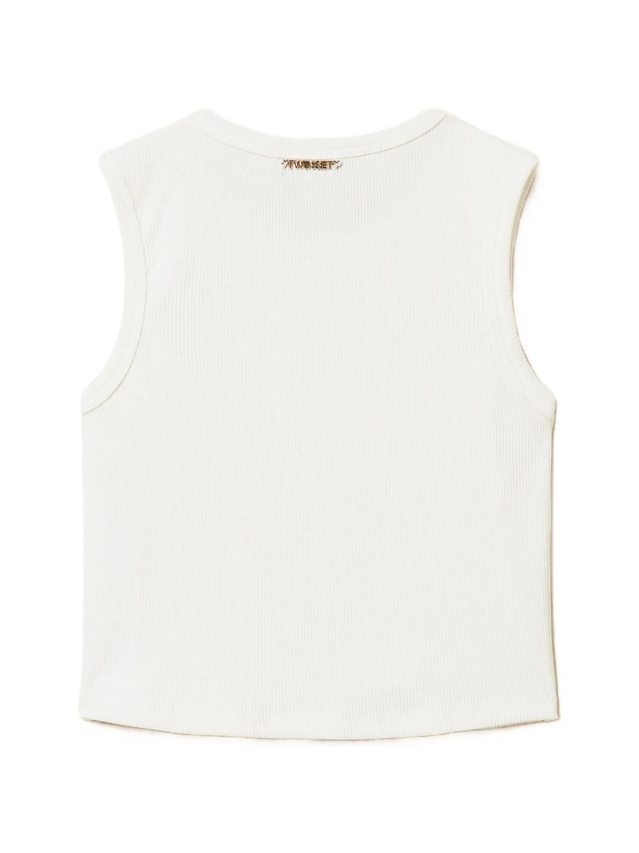 Tricou TWIN SET Girl alb - Img 2