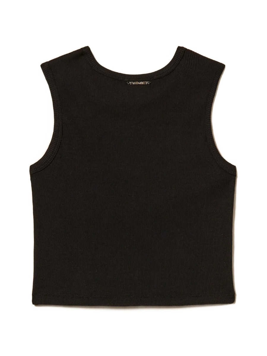 Tricou TWIN SET Girl negru - Img 2