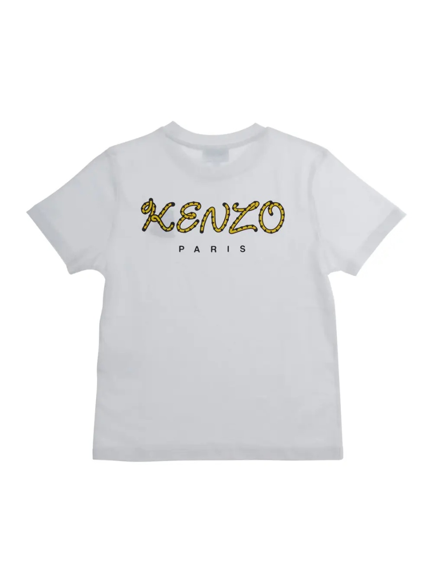 Tricou White T-Shirt with Embroidered Logo on Front and Lettering Logo on Back in Cotton Boy - Img 2