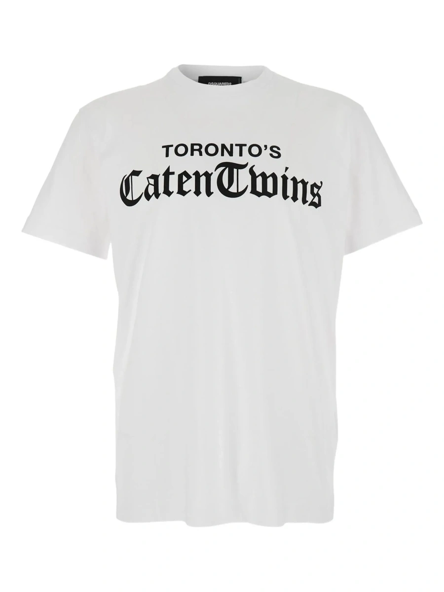 Tricou White T-Shirt with Logo on the Front in Cotton Man - Img 6
