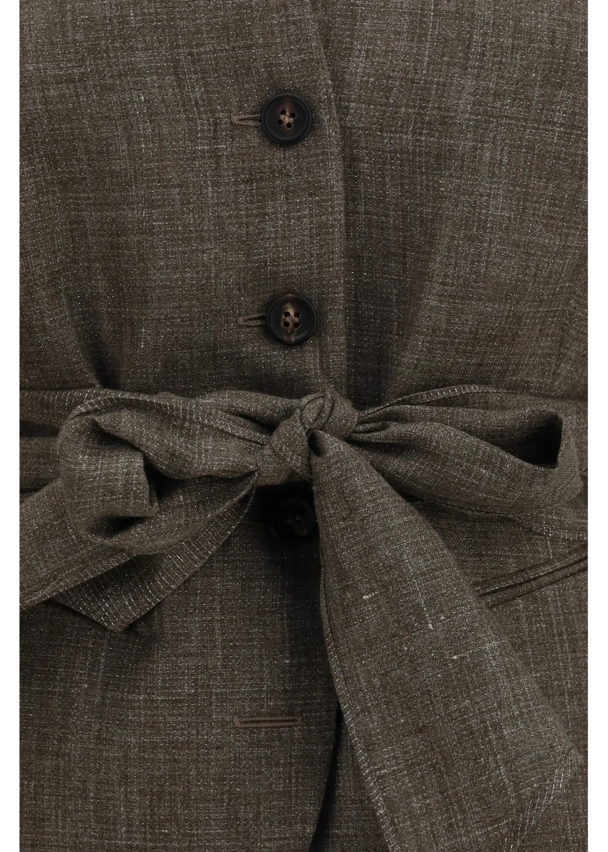 Vesta Belted Linen Vest - Img 3