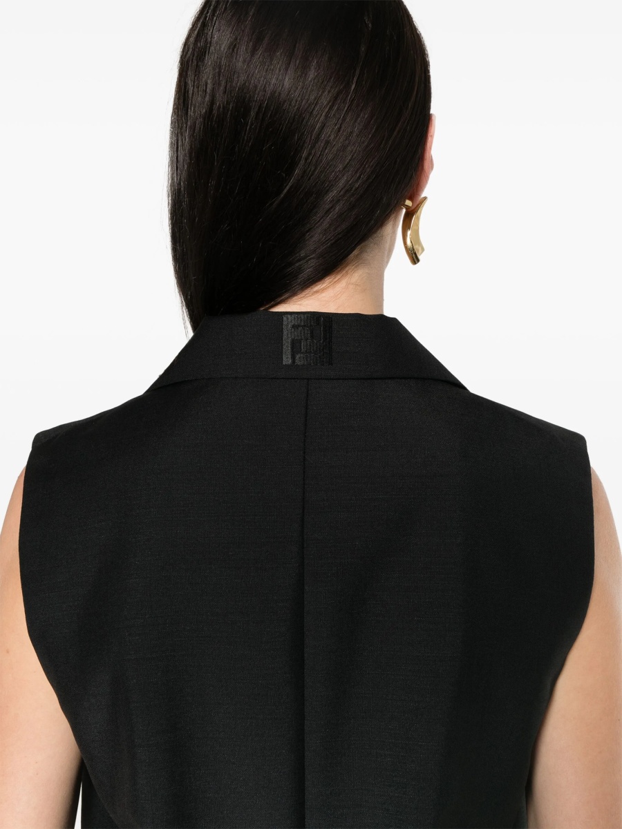 Vesta Fendi neagra din lana si mohair - Img 5