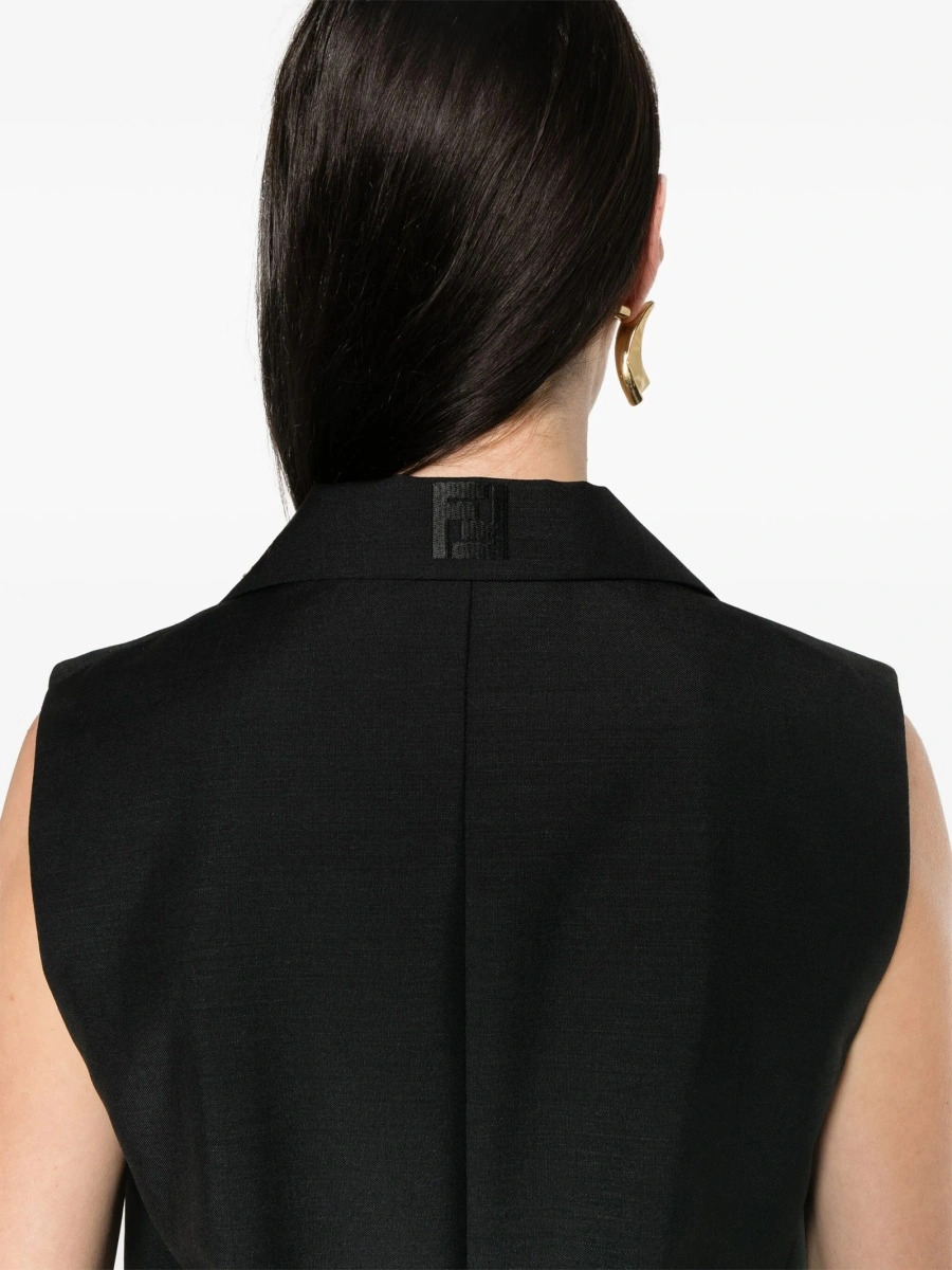 Vesta Fendi neagra din lana si mohair - Img 5