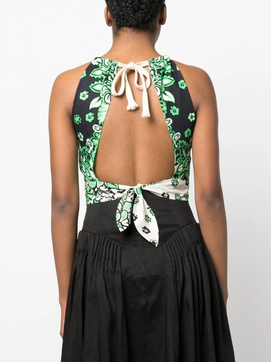 Vesta RED VALENTINO verde din bumbac - Img 4