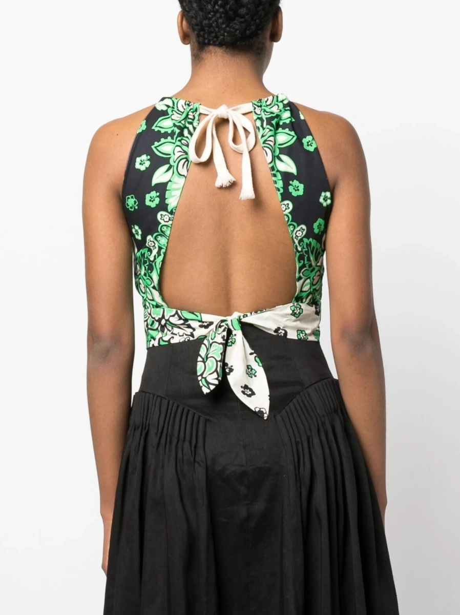 Vesta RED VALENTINO verde din bumbac - Img 4