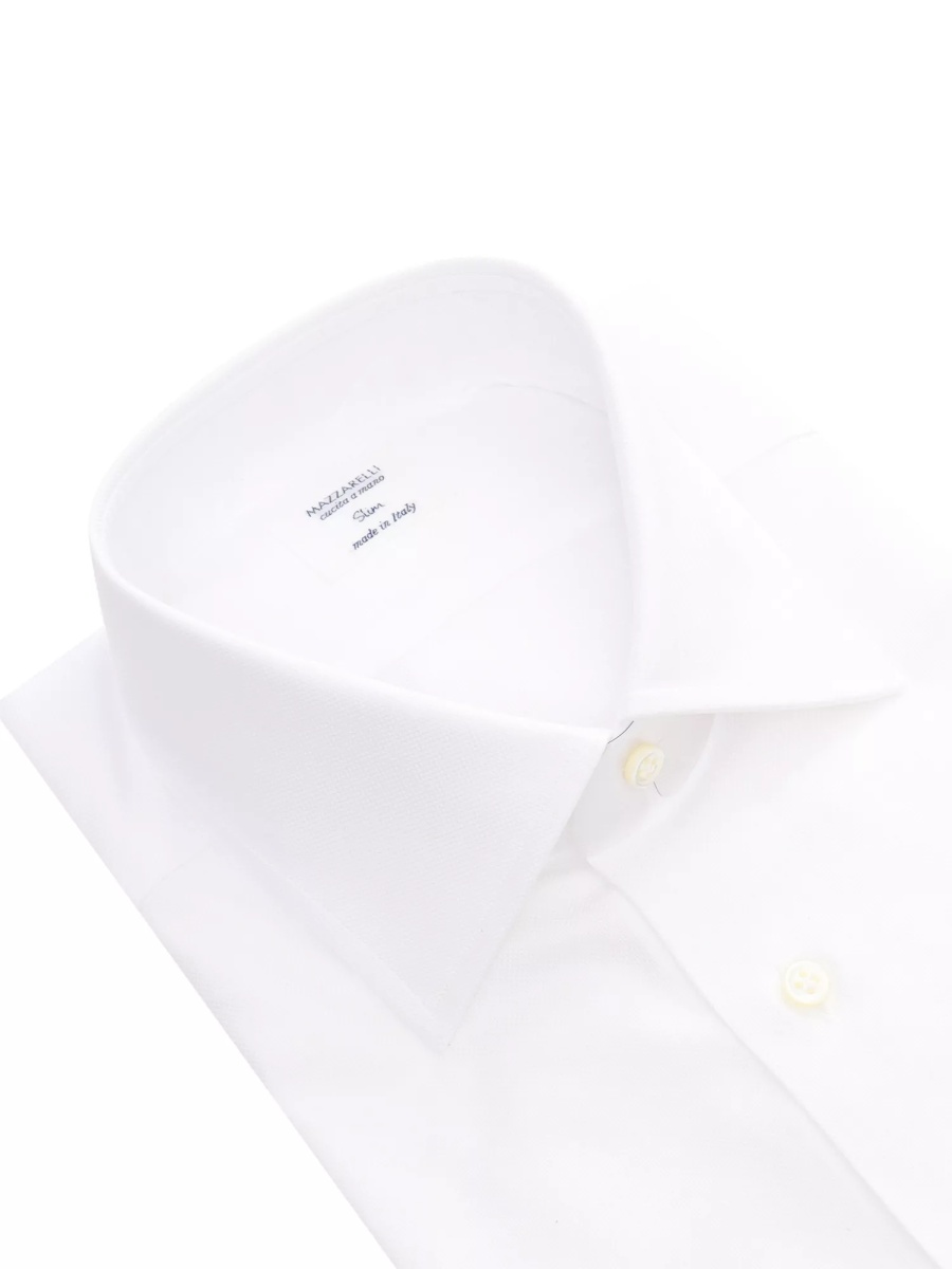 WHITE COTTON SLIM FIT SHIRT - Img 2