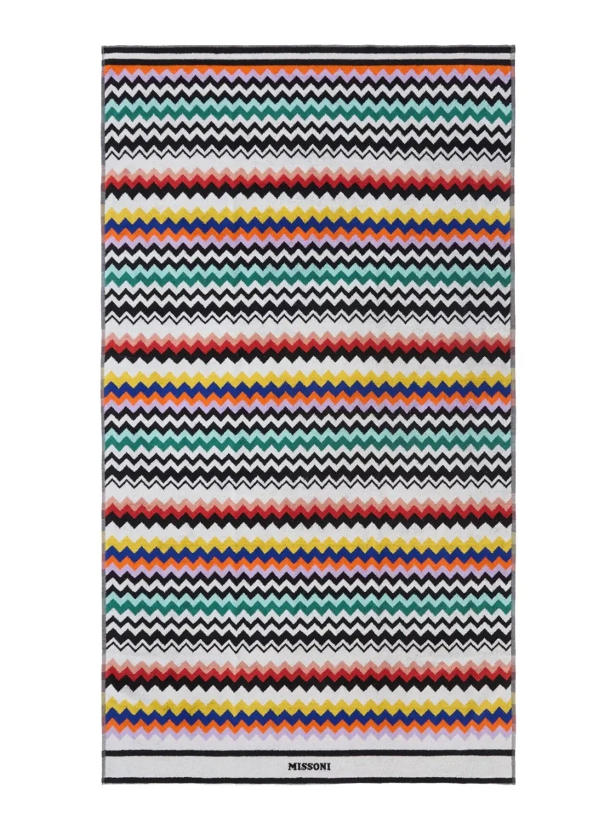 Accesorii multicolor Beach towel with all-over zigzag motif in cotton home - Img 2