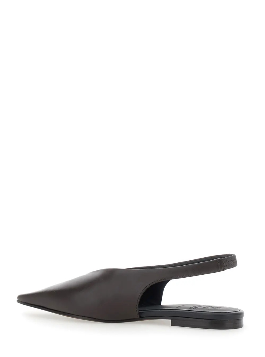 Balerini Brown Slingback Ballet Shoes with Square Toe in Leather for Women - Img 3
