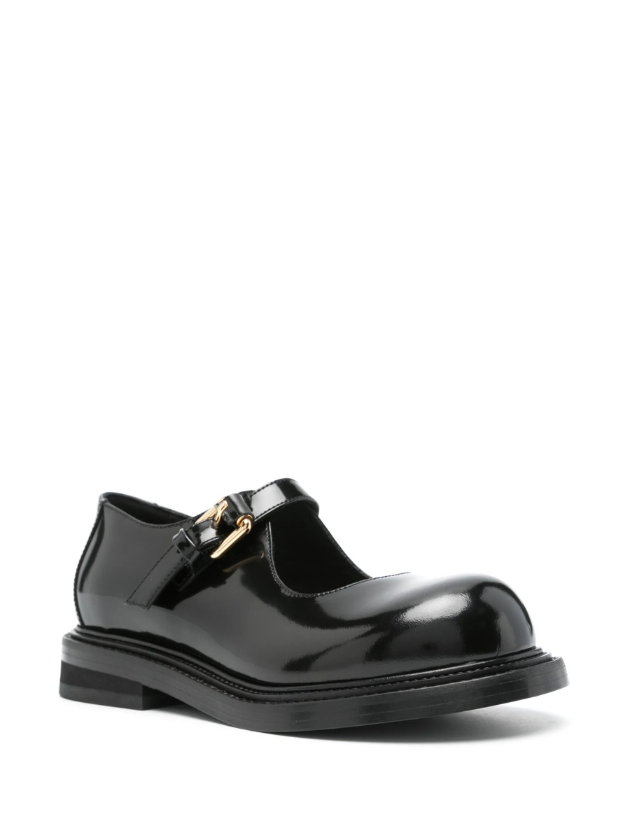 Balerini Moschino negri din piele - Img 2