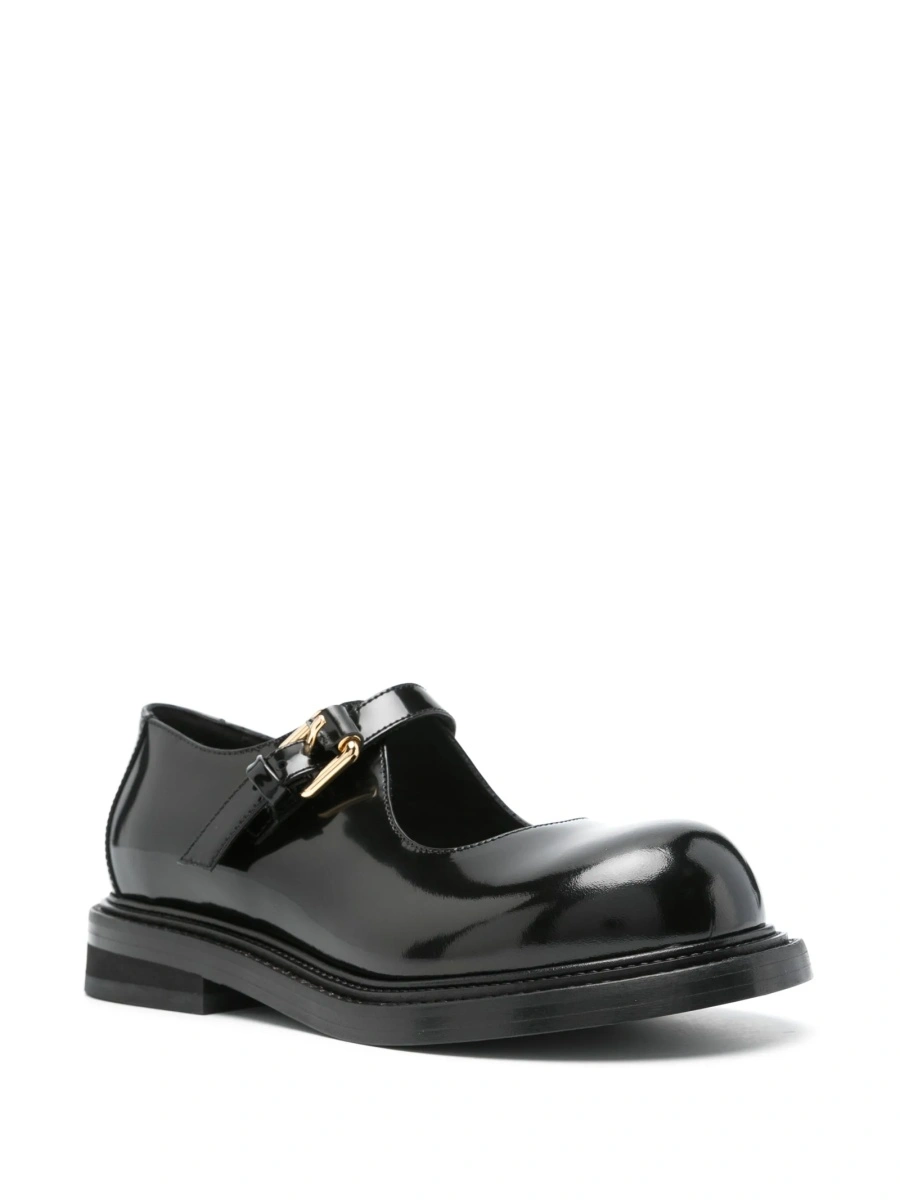Balerini Moschino negri din piele - Img 2