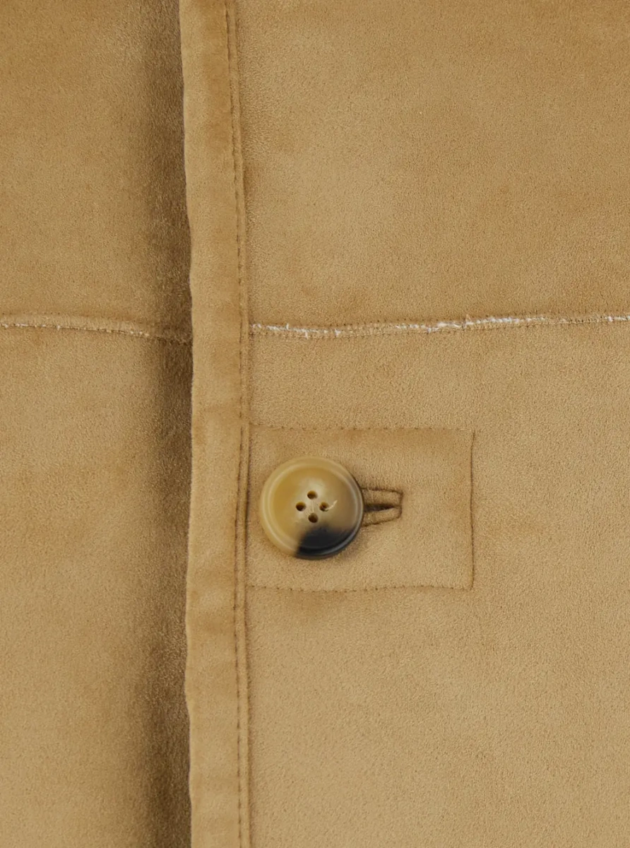 Blanuri Beige Jacket Half Length in Synthetic Fur - Img 3