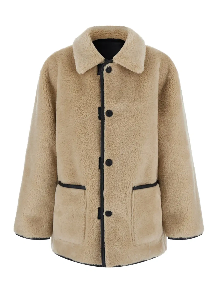 Blanuri Unisex Jacket with Reversible Synthetic Fur Black - Img 4
