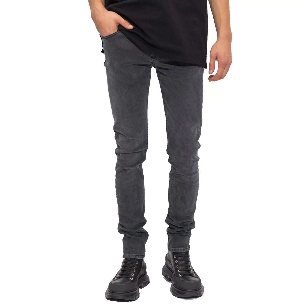 Blugi Alexander McQueen Cotton Denim Jeans - Img 2