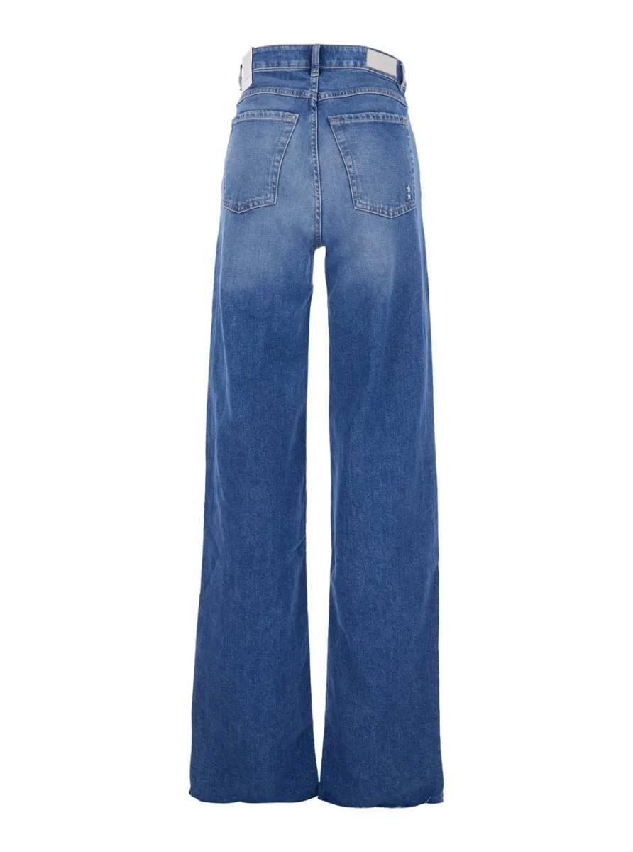 Blugi Blue Jeans with Five-Pocket Design and Logo Patch on the Back in Denim for Women - Img 2